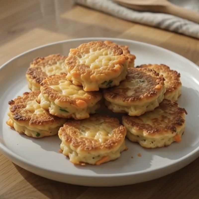 Cheesy Carrot Pancake Bites