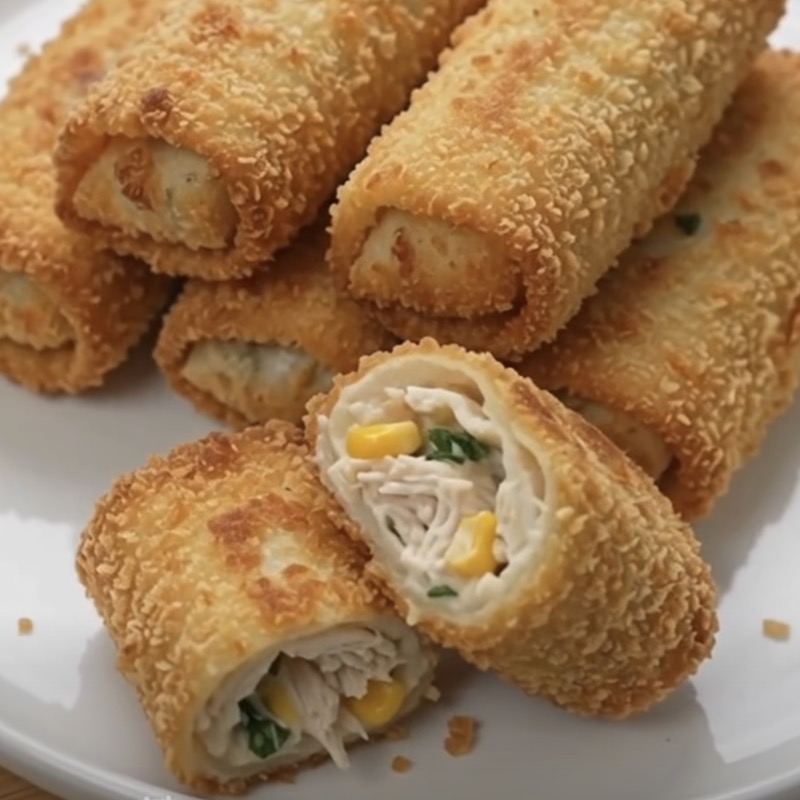 Crispy Chicken Mayo Bread Rolls
